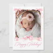 Happy Holidays Foto Pink Card Feiertagskarte (Vorderseite)