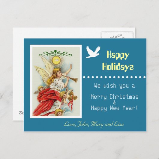 Happy Holidays Foto Postkarte (Vorne/Hinten)