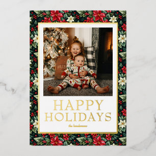 Happy Holidays Foto Real Gold Folien Feiertagskarte