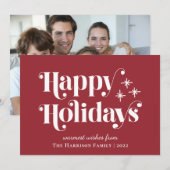 Happy Holidays Foto Red (Vorne/Hinten)