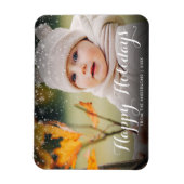 Happy Holidays Foto Schneeflocken Weihnachten Magnet (Vertikal)