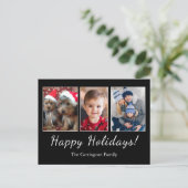 Happy Holidays Foto Script Einfache Weihnachten Postkarte (Stehend Vorderseite)
