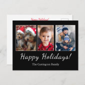 Happy Holidays Foto Script Einfache Weihnachten Postkarte (Vorne/Hinten)