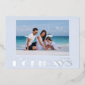 Happy Holidays Foto Silver Folien Feiertagskarte (Vorderseite)