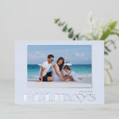 Happy Holidays Foto Silver Folien Feiertagskarte (Stehend vorne)