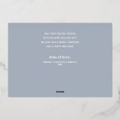 Happy Holidays Foto Silver Folien Feiertagskarte (Rückseite)