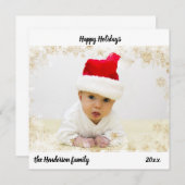 Happy Holidays Foto Snowflake Frame Custom (Vorne/Hinten)