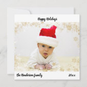 Happy Holidays Foto Snowflake Frame Custom (Vorderseite)