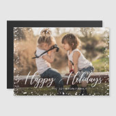 Happy Holidays FOTO Weihnachten Magnetkarte (Vorne/Hinten)