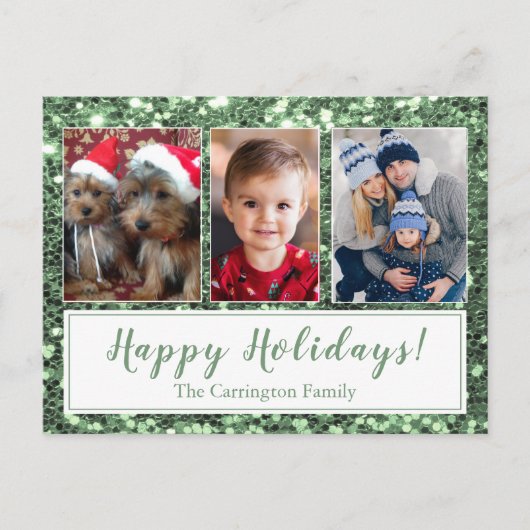 Happy Holidays Foto Weihnachten Postkarte (Vorderseite)