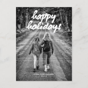Happy Holidays Foto Weihnachtsfeiertag Weiß kühl Feiertagspostkarte