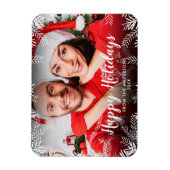 Happy Holidays Foto Weihnachtsfolien Magnet (Vertikal)