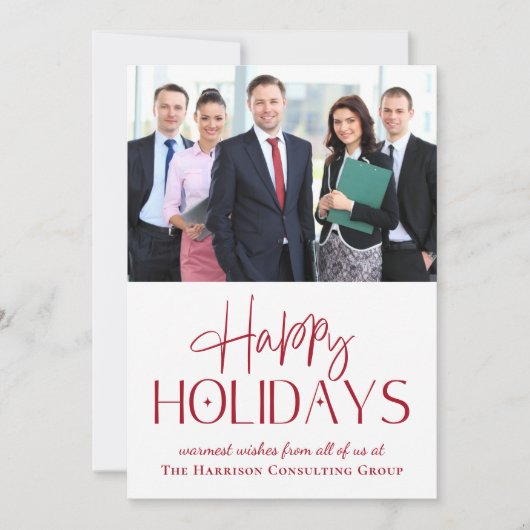 Happy Holidays Foto Weihnachtskarte (Vorderseite)