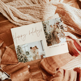 Happy Holidays Foto Weihnachtskarte | Boho Modern Einladung