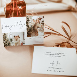 Happy Holidays Foto Weihnachtskarte, Boho Modern Einladung