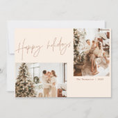 Happy Holidays Foto Weihnachtskarte | Boho Modern Einladung (Vorderseite)