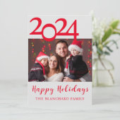 Happy Holidays Foto Weihnachtskarte Feiertagskarte (Stehend Vorderseite)