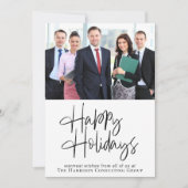 Happy Holidays Foto Weihnachtskarte für Firmenlogo (Vorderseite)