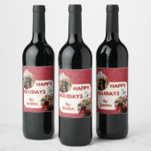 Happy Holidays Foto Weinkarte Weinetikett (Flaschen)