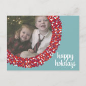 Happy Holidays Foto - Whimsical Beerenreath Feiertagspostkarte (Vorderseite)