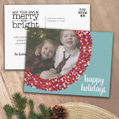 Happy Holidays Foto - Whimsical Beerenreath Feiertagspostkarte