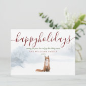 Happy Holidays Foto Winter Fox Weihnachten (Stehend Vorderseite)