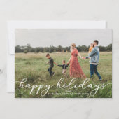 Happy Holidays Fotokarte mit Skript Einladung (Vorderseite)