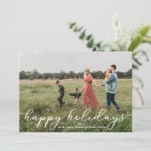 Happy Holidays Fotokarte mit Skript Einladung (Stehend Vorderseite)