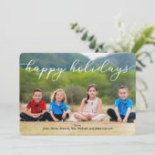 Happy Holidays Fotokarte mit Skript Einladung (Stehend Vorderseite)