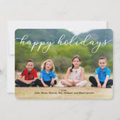 Happy Holidays Fotokarte mit Skript Einladung (Vorderseite)