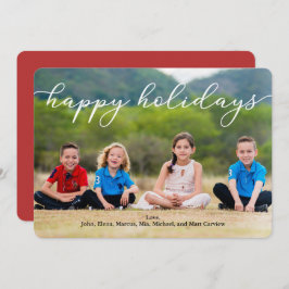 Happy Holidays Fotokarte mit Skript Einladung