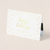 Happy Holidays Fotokarte | Real Gold Foil Stars Folienkarte (Vorderseite)