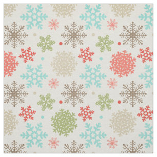 Happy Holidays Fox and Owl Snowflake Weihnachten Stoff