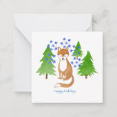Happy Holidays Fox im Wald Mitteilungskarte (Vorderseite)