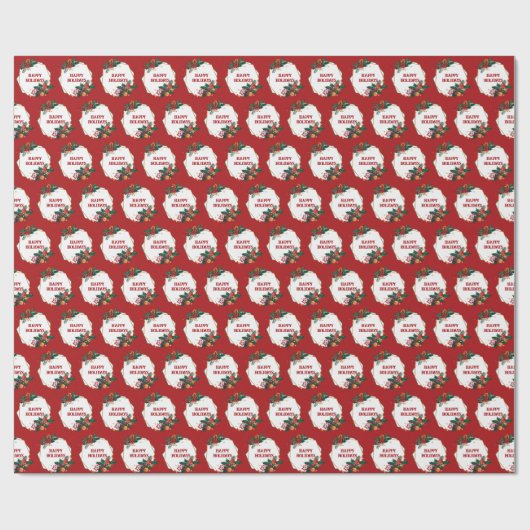 Happy Holidays Frame on Red Geschenkpapier (Flach)