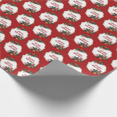 Happy Holidays Frame on Red Geschenkpapier (Ecke)