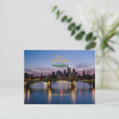 Happy Holidays, Frankfurt Bridge, Postkarte (Stehend Vorderseite)