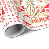 HAPPY HOLIDAYS | Frieden und Liebe | Poinsettia mi Geschenkpapier (Rolleneckpunkt)