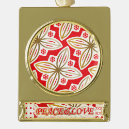HAPPY HOLIDAYS | Frieden und Liebe | Weihnachtsste Banner-Ornament Gold