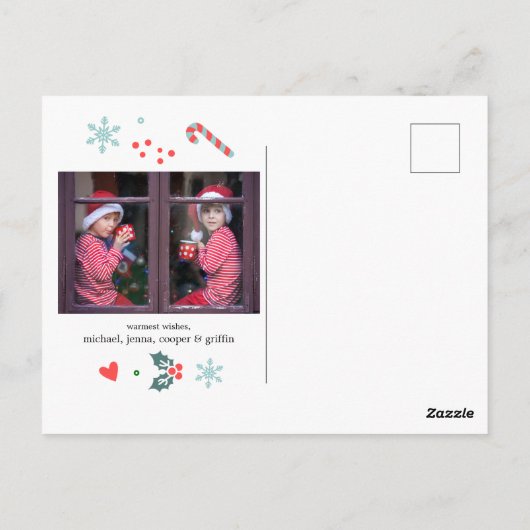 HAPPY HOLIDAYS | Friedenspostkarte wünschen Postkarte (Rückseite)