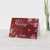 Happy Holidays Friend Christmas Poinsettia Karte (Vorderseite)