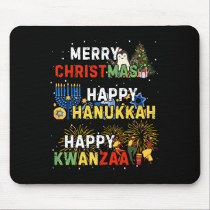 Happy Holidays Frohe Weihnachten Happy Hanukkah Ha Mousepad