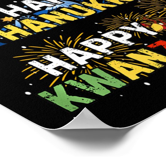 Happy Holidays Frohe Weihnachten Happy Hanukkah Ha Poster (Ecke)