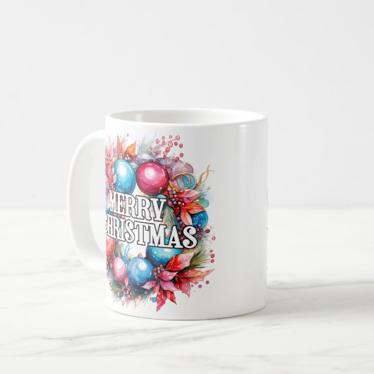 Happy Holidays | Frohe Weihnachten Kaffeetasse (Vorderseite Links)