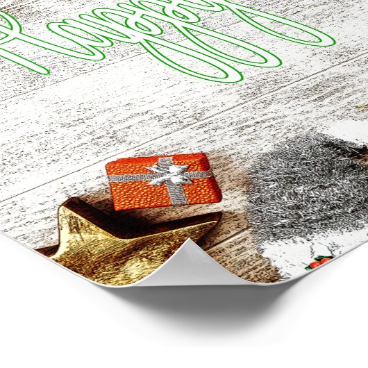 Happy Holidays - Frohe Weihnachten, Saisons Gruß Poster (Ecke)