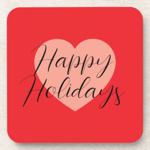 Happy Holidays Frohe Weihnachten Weihnachten Urlau Getränkeuntersetzer