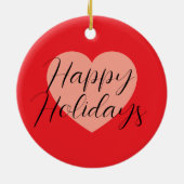 Happy Holidays Frohe Weihnachten Weihnachten Urlau Keramik Ornament (Hinten)