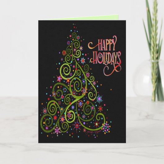 Happy Holidays Frohe Weihnachtsbaum Karte (Vorderseite)
