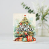 Happy Holidays | Frohe Weihnachtsbaume Postkarte (Stehend Vorderseite)