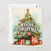 Happy Holidays | Frohe Weihnachtsbaume Postkarte (Vorne/Hinten)